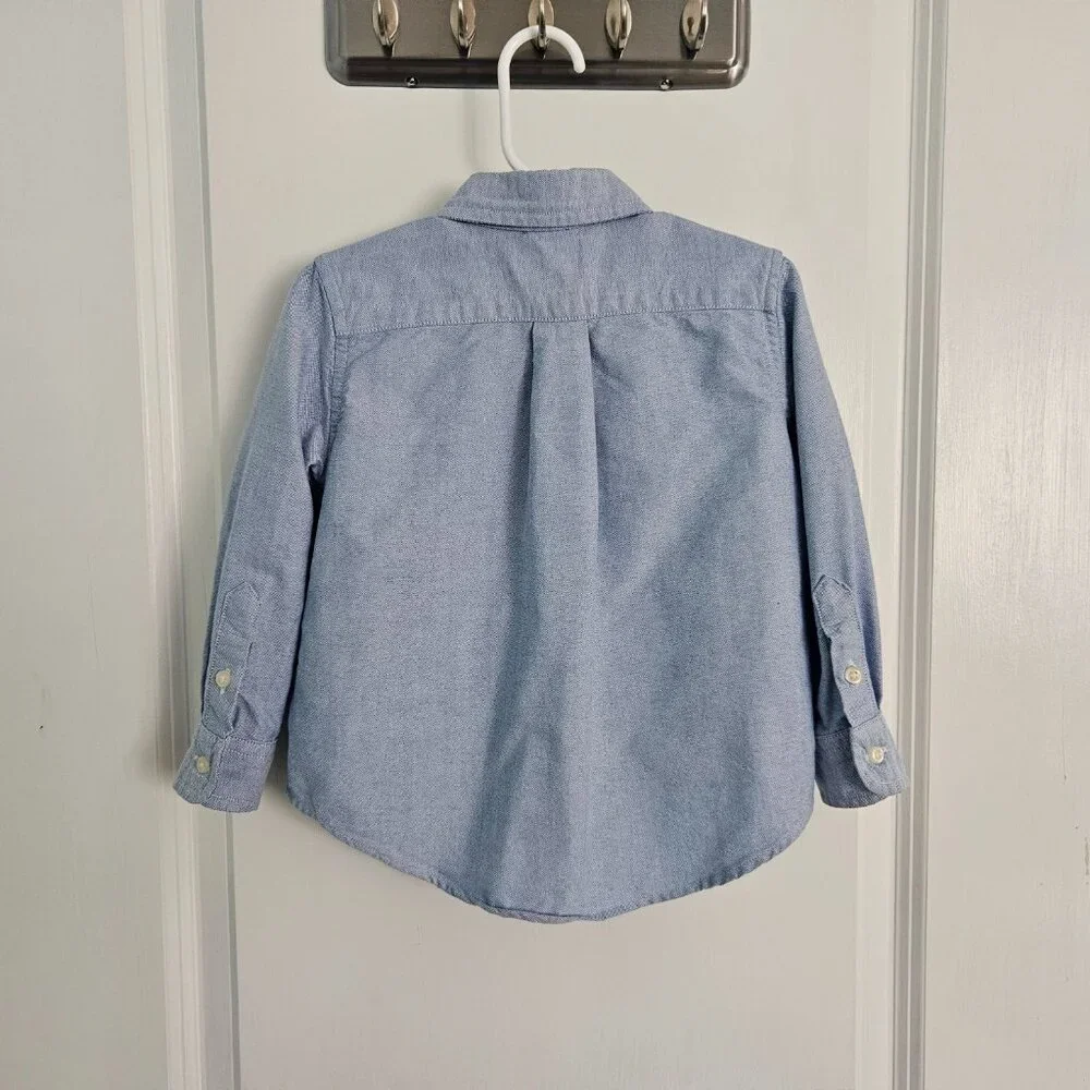 Ralph Lauren Polo Bear Oxford Shirt – Blue, Size 2T - Picture 4 of 12